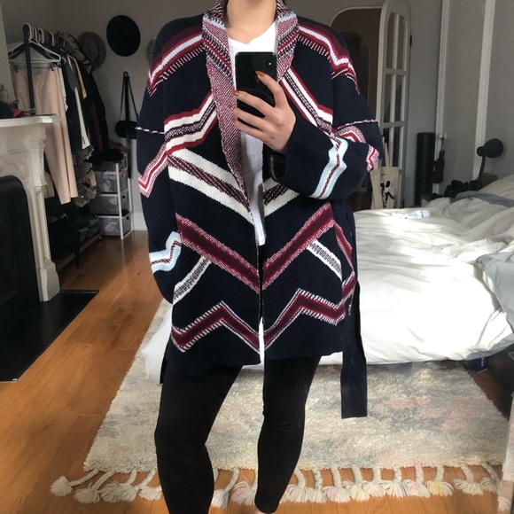 Maje reversible jacquard knit cardigan - Picture 4 of 8